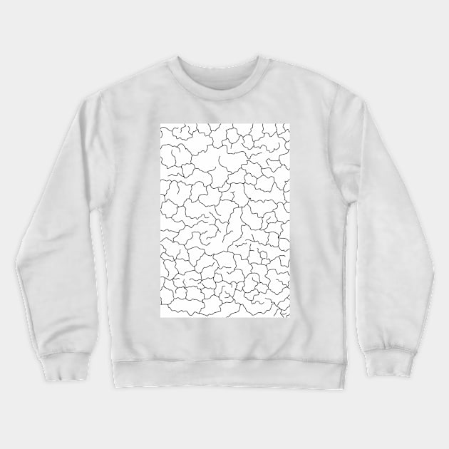 Cracked Lines Black and White Abstract Design Crewneck Sweatshirt by love-fi